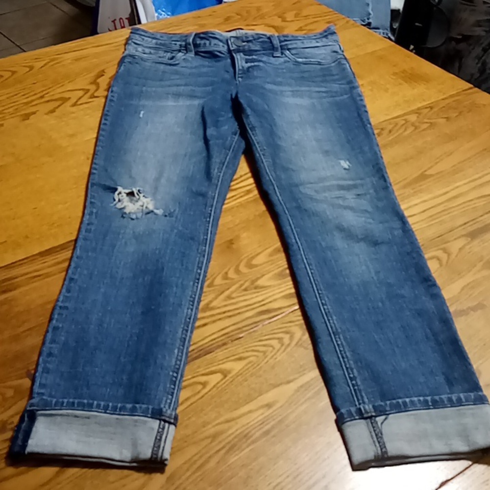 KUT FROM THE KLOTH 6 Womens JEANS BLUE BOYFRIEND CATHERINE Distressed Used Rip